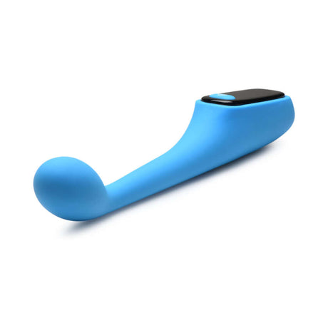 BANG! Digital Silicone Vibrator in blue with LED screen, designed for G-spot stimulation, phthalate-free and body-safe.