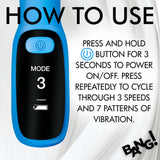 Instructions for using the BANG! Digital Silicone Vibrator, including power and vibration settings.