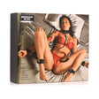 Black Bedroom Bliss Lover's Restraints Set packaging featuring cuffs, collar, and connector details.