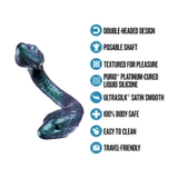 Temptasia Twin Python Silicone Double Ended Dildo showcasing double-headed design, poseable shaft, body-safe silicone texture.