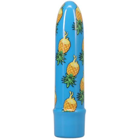 Goodhead Buzz Buddies 5 Inch Multi-Speed Vibe Pineapple design featuring vibrant pineapple patterns on a blue background.