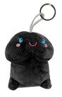 Shots Short Plush Penis Stuffy 4 Inch Black - soft, huggable plush toy with smiling face, ideal for laughs and cuddles.