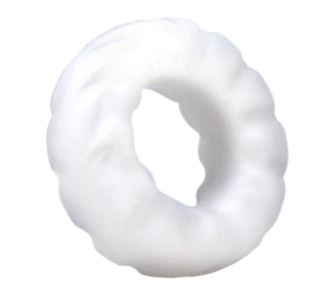 Rock Solid Fat Tire Silicone Cock Ring Translucent displayed on a white background.