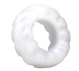 Rock Solid Fat Tire Silicone Cock Ring Translucent displayed on a white background.