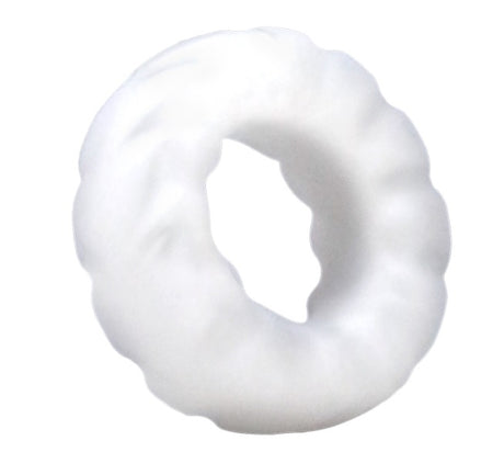 Rock Solid Fat Tire Silicone Cock Ring Translucent displayed on a white background.