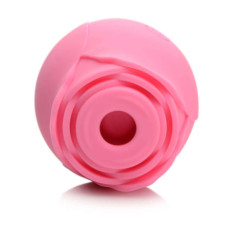 Bloomgasm 10X Wild Rose Silicone Suction Clit Stimulator in pink, featuring a flower-shaped design for intimate pleasure.
