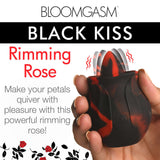 Bloomgasm Black Kiss Rimming Rose, a silky silicone pleasure toy for intimate moments.