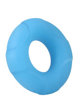 Rock Solid Lifesaver Glow Silicone Cock Ring Blue in smooth, glowing blue silicone, classic lifebuoy design.