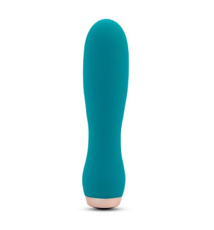 Sensuelle Skye Velvet Touch Vibe Emerald Green in teal silicone, designed for pleasurable internal and external use.