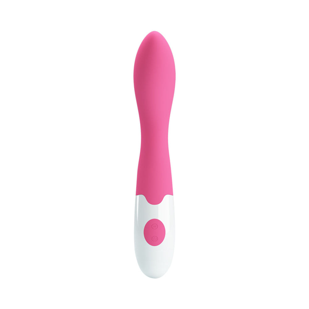 Pretty Love Bishop 30 Function G-Spot Vibrator Pink, curved design, ergonomic shape, 30 vibration modes for targeted pleasure.