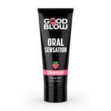 Good Blow Warming Oral Sensation Gel Strawberry packaging showcasing flavor and design for enhanced oral play.