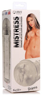Mistress Brianna Diamond Deluxe Ass Stroker Clear product packaging showing features and design details.