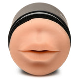 Double Shot Mouth & Ass Stroker Medium showing realistic mouth opening for dual-entry pleasure.