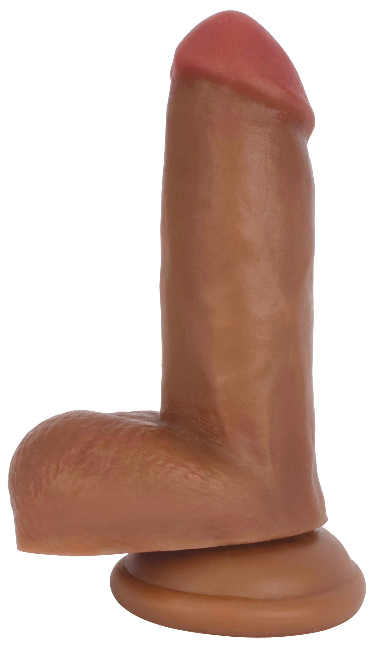 Jock Medium Suction Cup Dildo with Balls 6 Inch, a realistic dildo with suction cup base.
