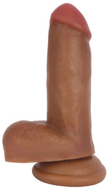 Jock Medium Suction Cup Dildo with Balls 6 Inch, a realistic dildo with suction cup base.