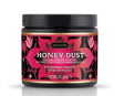 Kama Sutra Honey Dust Strawberry Dreams 6 Oz, kissable body powder with strawberry mousse fragrance in a decorative jar.