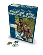 Sexy Puzzles Men in Bed Damien 500 Piece Puzzle featuring a shirtless man with a motorcycle.