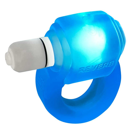 Oxballs Glowdick LED Cockring Blue Ice featuring bright blue silicone and LED light for enhanced performance.
