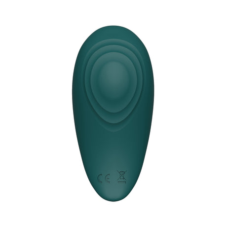 Evolved Palm Pleasure Teal Rechargeable Vibrator sleek design for palm stimulation and intense pleasure.
