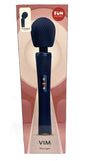 Fun Factory Vim Wand Massager Night Blue packaging showcasing flexible design and sleek texture for intense pleasure