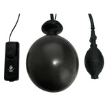 Vibro Inflatable Anal Plug Black accessories including inflation bulb and control panel for enhanced anal pleasure.