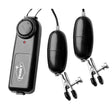 Vibe Me Vibrating Nipple Clamps with Variable Speeds featuring adjustable pressure and a remote control for pleasure.