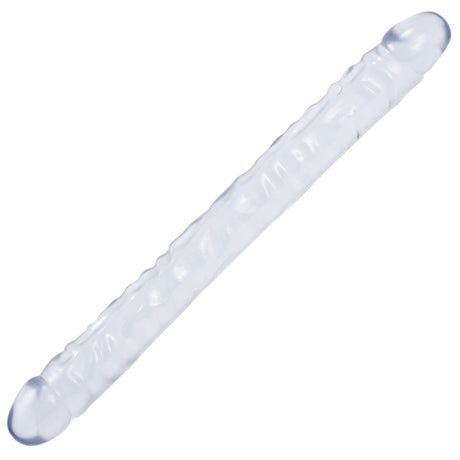 Crystal Jellies 18 Inch Double Dong Clear with lifelike texture, soft and flexible design for versatile enjoyment.