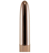 Bloomers English Rose 5 inch Vibrator Gold close-up showcasing its sleek design and shiny finish.