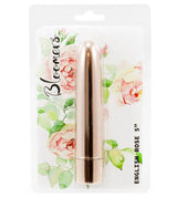 Bloomers English Rose 5 inch Vibrator Gold packaging featuring floral design and elegant metallic finish.