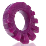 Oxballs Cock-Lug Lugged Silicone Cockring Plum in vibrant purple color with textured lugs for added comfort and support.