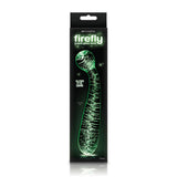 Firefly G-Spot Glass Wand Glow in the Dark Clear in sleek packaging, designed for precision pleasure and glowing fun.