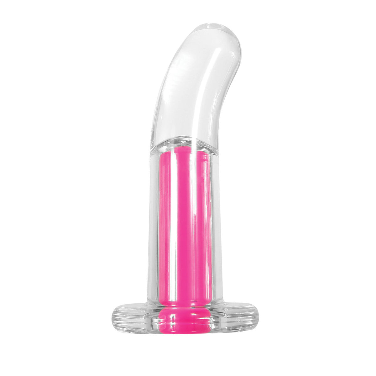 Gender X Pink Paradise Remote Control Vibrator Clear with a crystal-clear body and bold pink bullet for pleasure.