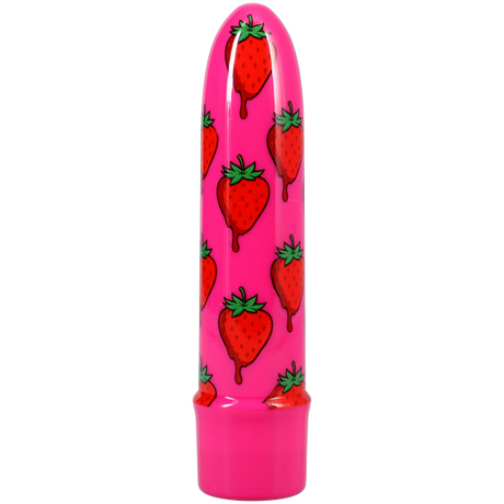 Goodhead Buzz Buddies 5 Inch Multi-Speed Vibe Strawberries design with vibrant pink and strawberry patterns.