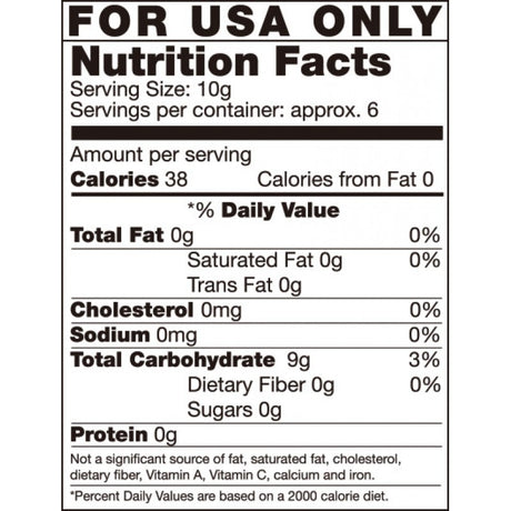 Nutrition facts label for Hott Products Candy Nipple Tassels Edible Pasties detailing calories, fat, carbs, and serving size.