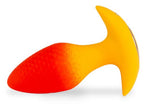 Frooti Booti Rotating Strawberry Anal Plug showcasing a vibrant red and yellow design for delightful anal play.