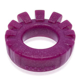 Oxballs Cock-Lug Lugged Silicone Cockring Plum in purple with textured lugs for added comfort and support.