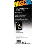 Rascal D-Ring Glow X3 Glow in the Dark Cock Rings packaging showcasing features and dimensions.