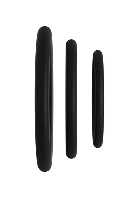 Rock Solid Tri-Pack Rubber Gasket Cock Ring Black - three graduated size rubber rings for enhancing size and thickness.