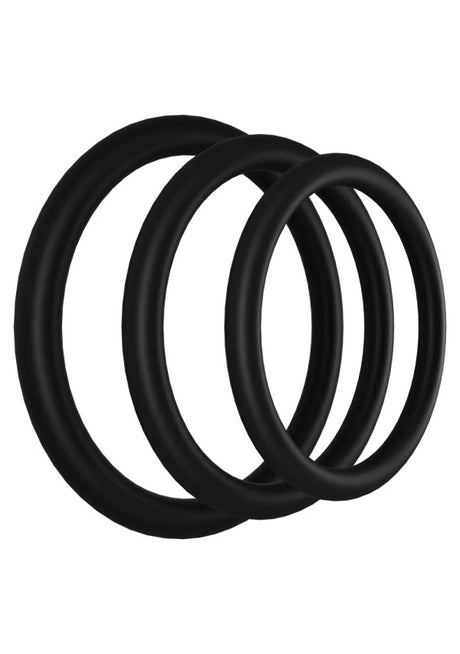 Rock Solid Tri-Pack Rubber Gasket Cock Ring Black with three graduated size rings for optimal fit.