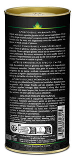 Shunga Aphrodisiac Warming Oil Exotic Green Tea 3.5 Oz packaging with product details and instructions.