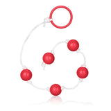 CalExotics Small Anal Beads Assorted Colors - red smooth beads on a string for sensual pleasure exploration.