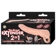 Great Extender 7 inch 2 In 1 White Extender & Masturbator packaging with realistic design and detailed features.