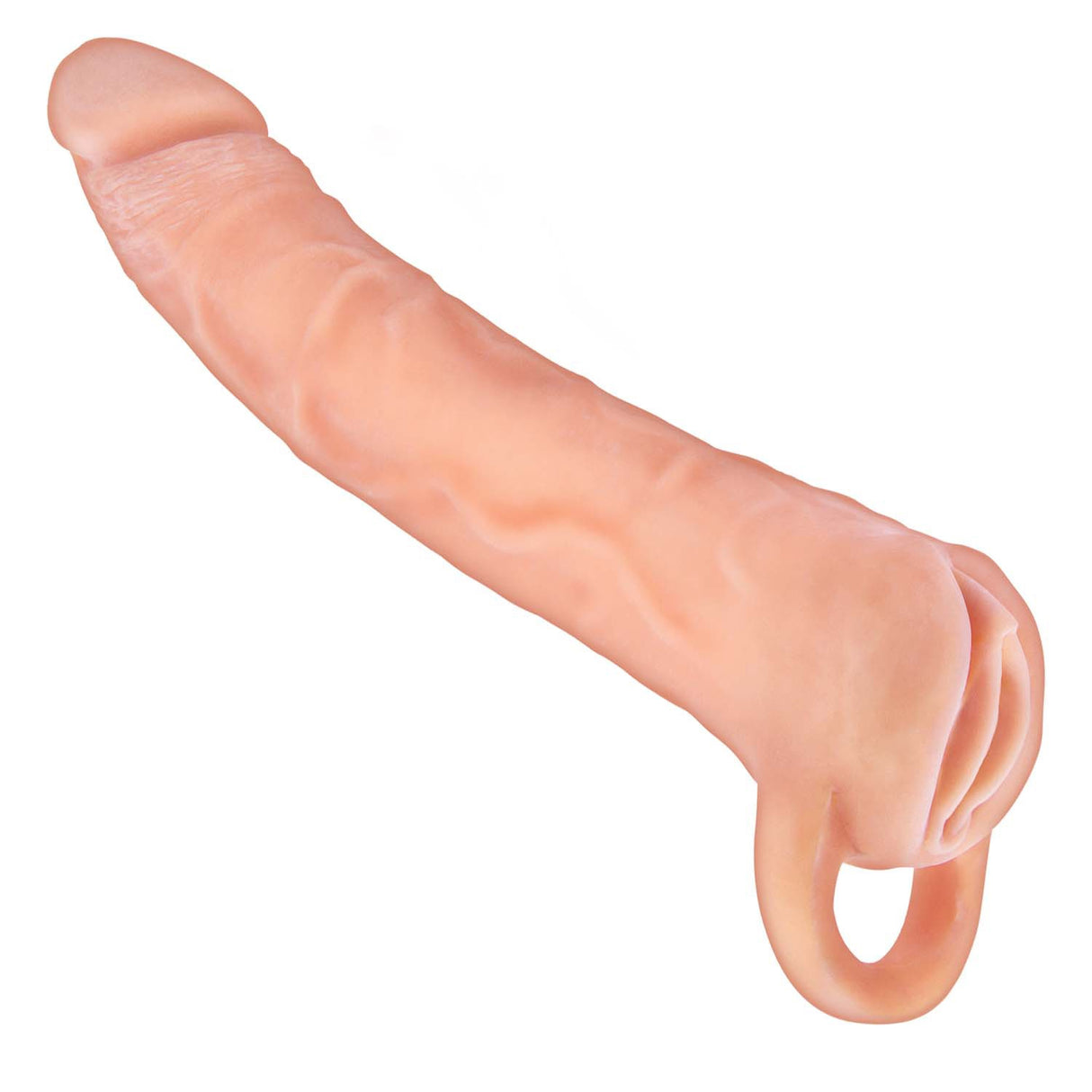 Great Extender 7 inch 2 In 1 White Extender & Masturbator with realistic design and textured details.