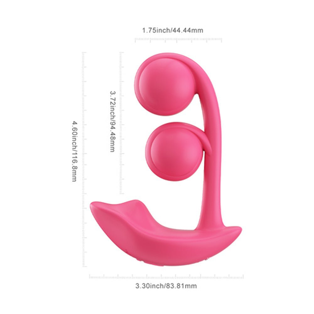 Honey Play Box Melody Wearable Dual Vibrator Pink with dual-ball design for internal and external stimulation.
