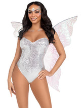 Leg Avenue Strapless Fairy Wings OS Clear displayed on a model, adding a whimsical touch to a fairy costume.