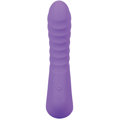 Mood Play Mini Power Vibe Purple, a compact, powerful purple handheld vibrator for travel and pleasure.