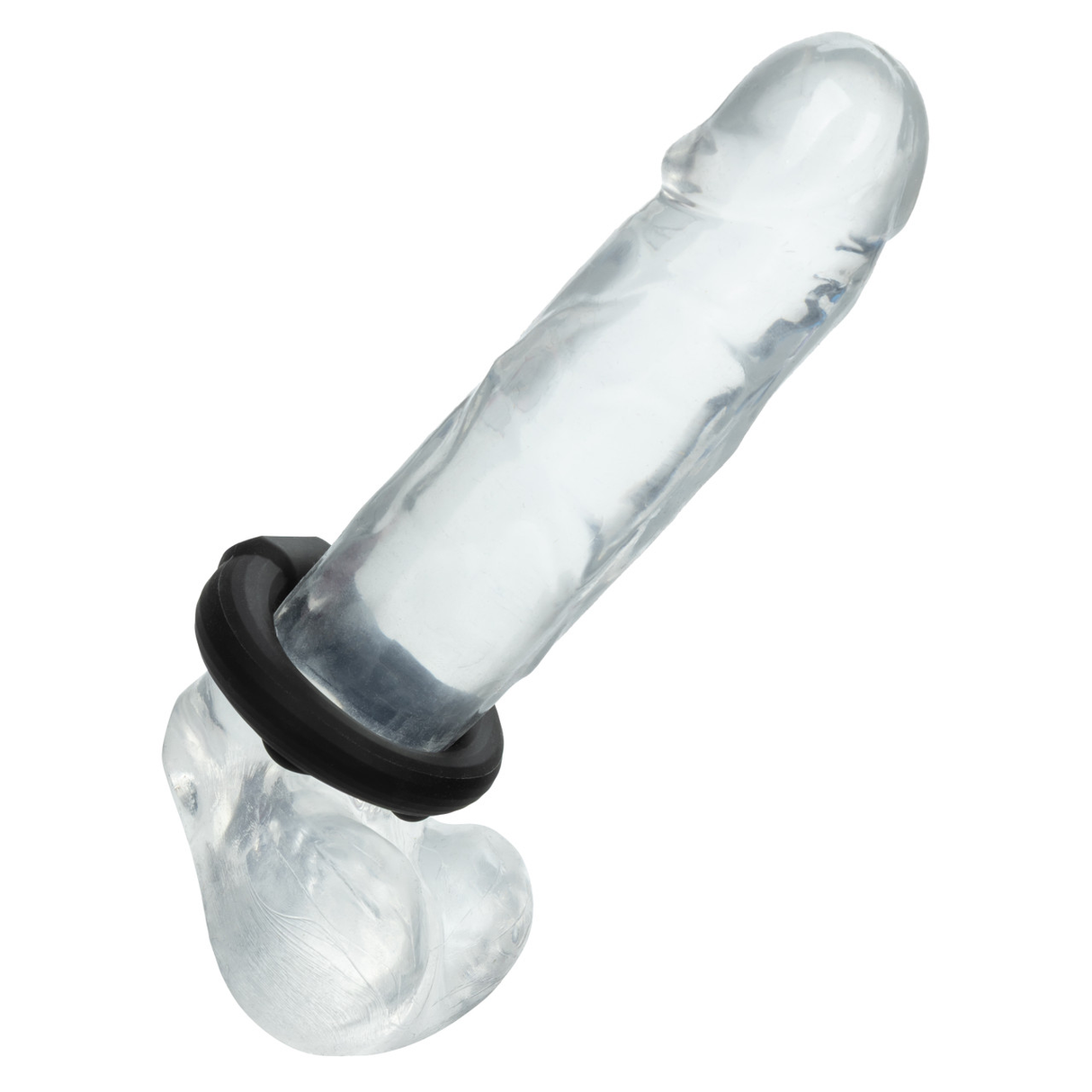 Alpha Liquid Silicone Beaded Optimum Ring Black showcasing a sleek and stimulating design for enhanced pleasure.