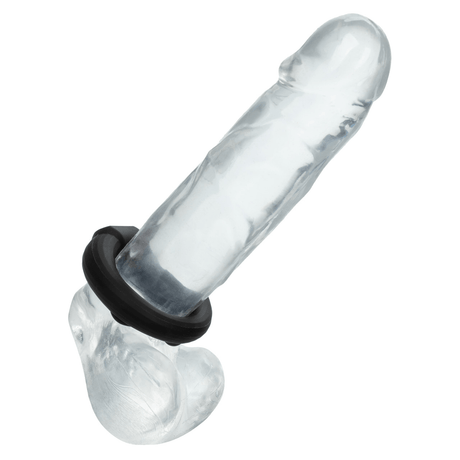 Alpha Liquid Silicone Beaded Optimum Ring Black showcasing a sleek and stimulating design for enhanced pleasure.