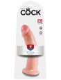 King Cock 9 Inch Realistic Dildo Suction Cup Flesh packaging showcasing lifelike detail and powerful suction base.