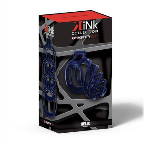 Kink Chastity Helix Cock Cage Medium Dark Blue